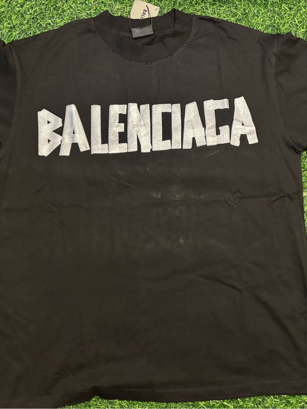 Balenciaga Black T‑Shirt with Branded Tags